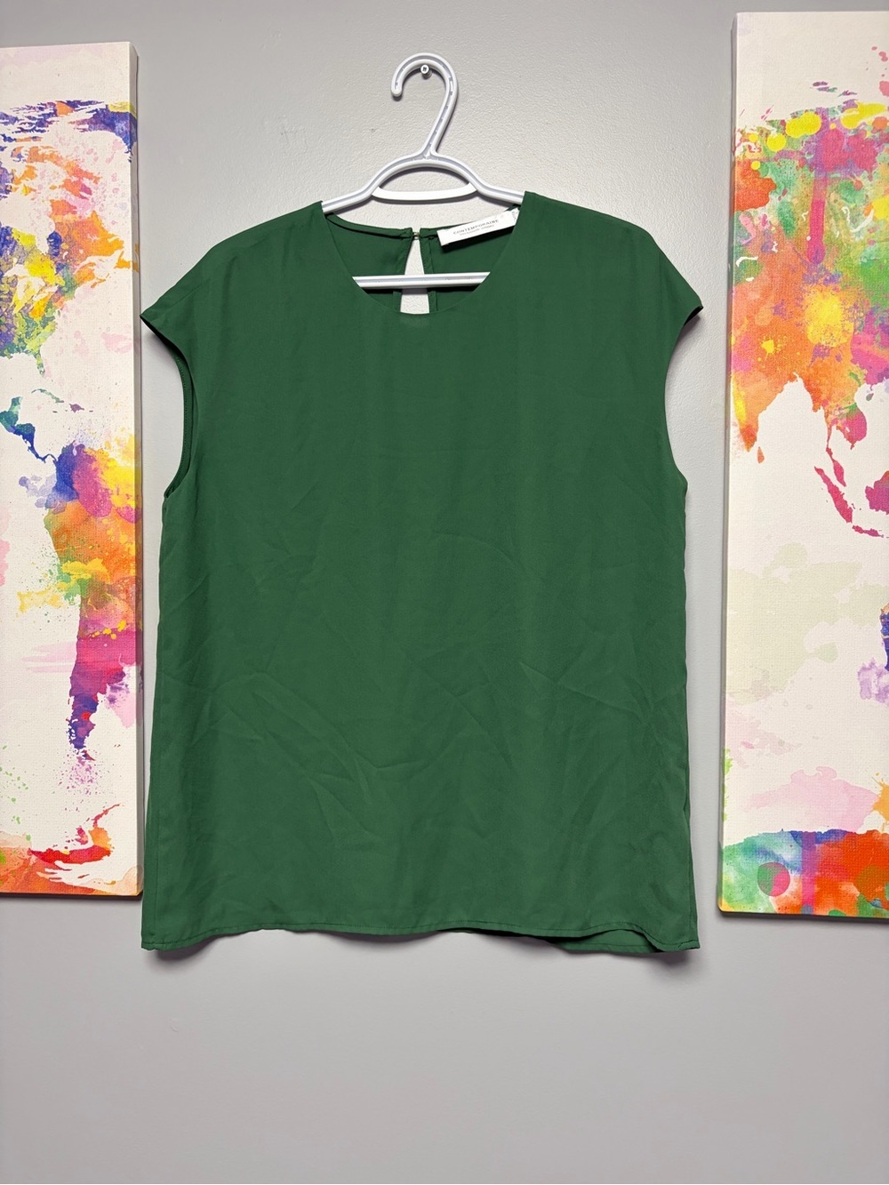 Simons Green Cap Sleeve Boxy Blouse